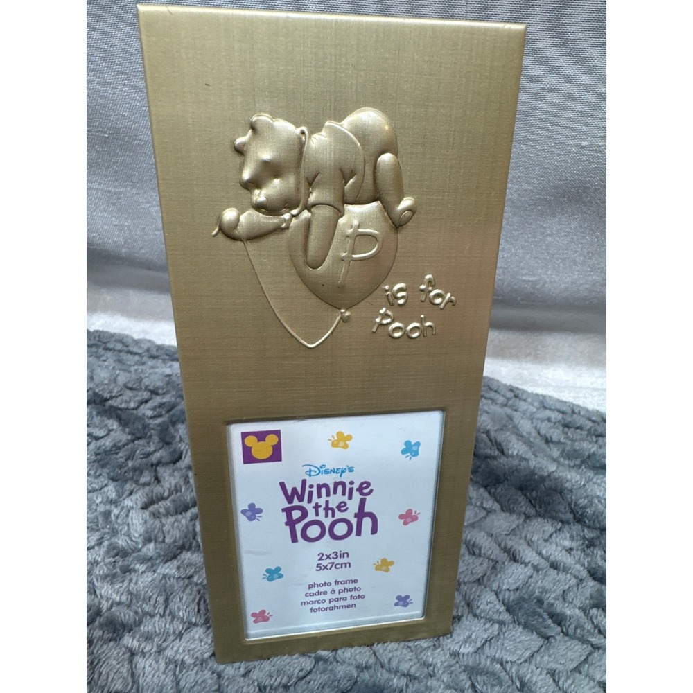 Disney Winnie the Pooh Gold P is for Pooh 2x3 Photo Frame Nursery Decor 5016AA